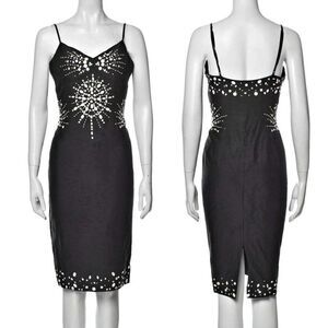 Vintage 1990s Y2K Sue Wong Silk Dress Beaded Shells Linen Siren Fairy Size 8